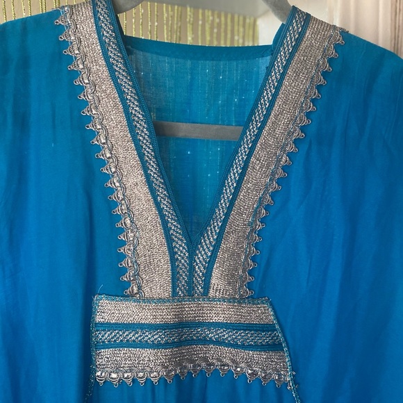 Boho Handmade Embroidered Kaftan Tunic Dress - Picture 4 of 9